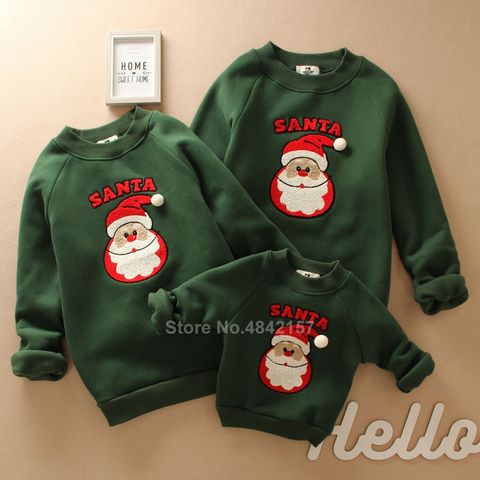 Áo Gia Đình Thu Đông Familylove -Mẫu Gia Đình Thu Đông Sweater Họa Tiết Ông Già Noel Santa Chất Liệu Nỉ Da Cá Cao Cấp