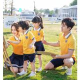 Áo gia đình cổ trụ Familylove - Đồng phục gia đình polo họa tiết logo đơn giản cổ phối sọc chất Da Cá cao cấp siêu mềm m