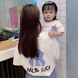 Áo gia đình Familylove - Mẫu Áo Đồng phục gia đình Họa Tiết Logo New York Yankess MLB Like chất liệu cotton 100% co giãn