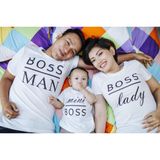 Áo Gia Đình Familylove - Mẫu áo gia đình Boss Man - Boss Lady - Mini Boss Dễ Thương Chất Liệu Cotton 100% Cao Cấp