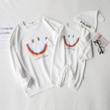 Áo Sweater Gia Đình Familylove - Mẫu Áo Sweater Gia Đình Họa Tiết Mặt Cười Polizie Chất Nỉ Da Cá Cotton 100%