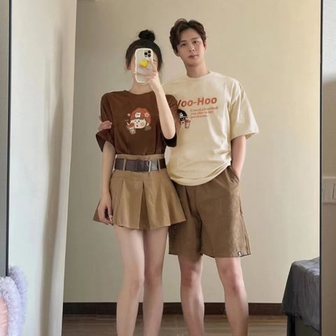 Set gia đình Familylove - Áo áo gia đình Chibi Trà Sữa Woo-Hoo chất liệu cotton 100% co giãn