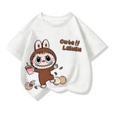 Áo thun cho bé Familylove - Áo phông cộc tay cổ tròn in hình LABUBU độc đáo nhiều màu sắc Chất liệu cotton 100% Size đại