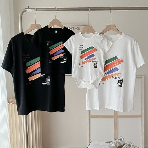 Áo gia đình Familylove - đồ gia đình Postive cầu vồng năng động chất liệu cotton 100 cao cấp