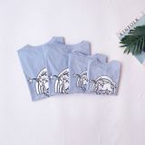 Áo gia đình Familylove - Mẫu Áo gia đình Ngựa Unicorn màu Xanh biển Cotton 100%