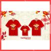 Áo thun gia đình Familylove – Set áo gia đình Thần tài mặc Tết chất Cotton màu Đỏ