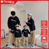 Áo Sweater Gia Đình Familylove- Mẫu Áo Gia Đình Sweater In Chữ Positive,chú Gấu Nhỏ Đáng Yêu  Chất Nỉ Da Cá Cotton 100%