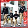 Áo Sweater Gia Đình Familylove - Mẫu Áo Sweater Gia Đình Họa Tiết Mặt Cười Polizie Chất Nỉ Da Cá Cotton 100%