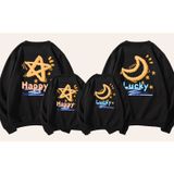 Áo Sweater Gia Đình Familylove - Mẫu Áo Gia Đình In Hình Moon Lucky & Star Happy Xinh Xắn Chất Nỉ Da Cá Cotton 100%