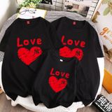 Áo gia đình Familylove - đồ gia đình họa tiết trái tim Love chất liệu cotton 100% co giãn cao cấp