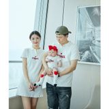 Áo gia đình cổ trụ Familylove - Đồng phục gia đình polo họa tiết chữ ETERNAL chất Da Cá cao cấp siêu mềm mịn