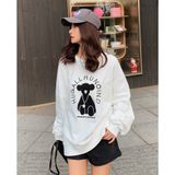 Áo Hoodie Trắng Cotton Nữ Form Rộng Tay Dài Familylove – Set Hình Gấu Ulzzang