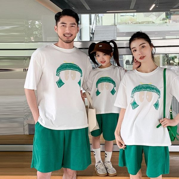 Bộ quần áo gia đình Familylove - set bộ quần áo gia đình họa tiết bạn nhỏ đáng yêu chất liệu cotton 100% co giãn