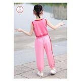 Bộ quần áo bé gái Familylove - Set áo croptop quần jogger bé gái ENDOKIDS đáng yêu năng động chất liệu cotton 100% co gi