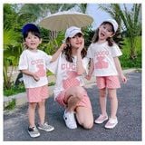 Bộ Quần Áo Gia Đình Familylove - Set Bộ Áo Quần Cho Gia Đình Gấu Bear Hồng Cuccu Dễ Thương Chất Liệu Cotton 100% Co Giãn