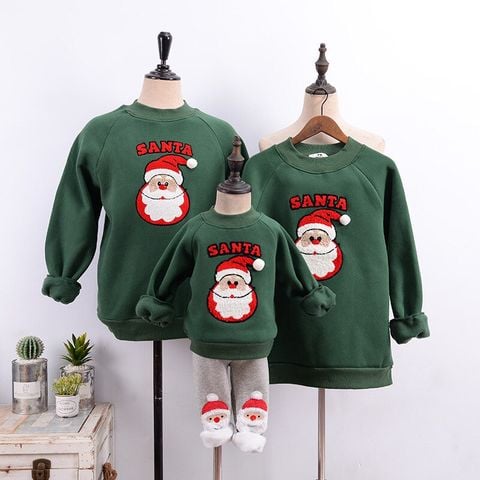 Áo Gia Đình Thu Đông Familylove -Mẫu Gia Đình Thu Đông Sweater Họa Tiết Ông Già Noel Santa Chất Liệu Nỉ Da Cá Cao Cấp