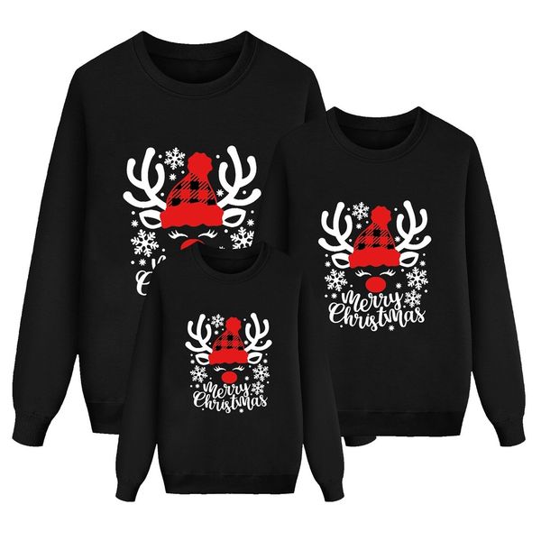 Áo Gia Đình Thu Đông Familylove -Mẫu Sweater Họa Tiết Tuần Lộc Merry Christmas Xinh Xắn Chất Liệu Nỉ Da Cá Cao Cấp