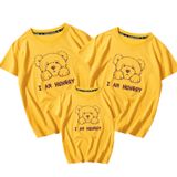 Áo Gia Đình Familylove - Mẫu Đồng Phục Gia Đình Họa Tiết Gấu Đáng Yêu I Am Hungry Chất Liệu Cotton 100% Co Giãn-