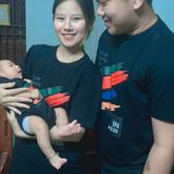 Áo gia đình Familylove - đồ gia đình Postive cầu vồng năng động chất liệu cotton 100 cao cấp