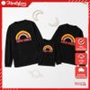 Áo Sweater Gia Đình Familylovecotton Nỉ Da Cá (HÌNH THẬT CHẤT ÁO + LOGO THƯƠNG HIỆU) cầu Vòng Good Vibes