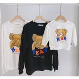 Áo Gia Đình Thu Đông Familylove - Hoodie Gia Đình Họa Tiết Gấu Bear Đáng Yêu Nỉ Da Cá Cao Cấp