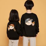 Áo sweater gia đình Familylove - Áo Sweater họa tiết gia đình Chibi Milktea đáng yêu chất liệu nỉ da cá cao cấp