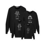 Áo Sweater Gia đình Familylove - Mẫu Áo Gia đình Sweater In Hình Gia Đình Chibi Đáng Yêu  Chất Nỉ Da Cá Cotton 100%