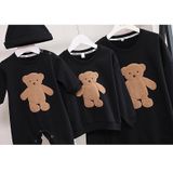 Áo gia đình Thu đông Familylove – Đồ gia đình Mùa Đông họa tiết hình Gấu Nâu dễ thương Chất Cotton Nỉ da cá Cao cấp