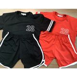 Bộ quần áo cho bé gái Cotton logo 28 Size từ 9-40kg. Chuẩn shop - Logo thương hiệu Cotton 100% co giãn 4 chiều, mát