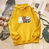 Áo Hoodie Nữ form rộng Cotton Nỉ da cá (Kèm hình thật chất áo có Logo Thương hiệu) 3 chú Gấu BABY BEAR