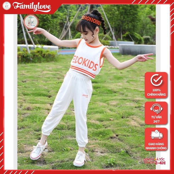 Bộ quần áo bé gái Familylove - Set áo croptop quần jogger bé gái ENDOKIDS đáng yêu năng động chất liệu cotton 100% co gi
