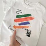 Áo gia đình Familylove - đồ gia đình Postive cầu vồng năng động chất liệu cotton 100 cao cấp