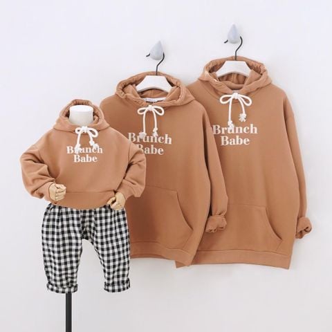 Áo Gia Đình Thu Đông Familylove -Mẫu Gia Đình Thu Đông Hoodie Ấm Áp  Brunch Babe Dễ Thương Chất Liệu Nỉ Da Cá Cao Cấp