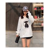Áo Hoodie Trắng Cotton Nữ Form Rộng Tay Dài Familylove – Set Hình Gấu Ulzzang