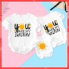 Áo gia đình Familylove - Mẫu You Are My Sunshine màu Trắng Cotton 100% cao cấp