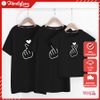 Áo Gia Đình Familylove - Mẫu Đồng Phục Gia Đình Họa Tiết Bắn Tim Đáng Yêu Chất Liệu Cotton 100% Co Giãn