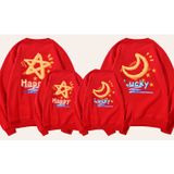 Áo Sweater Gia Đình Familylove - Mẫu Áo Gia Đình In Hình Moon Lucky & Star Happy Xinh Xắn Chất Nỉ Da Cá Cotton 100%