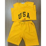 Bộ quần áo bé trai Familylove - Bộ đồ thể thao ba lỗ USA chất cotton 100% mềm mịn thoáng mát