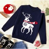 Áo dài tay cho bé Familylove - Áo Sweater bé trai bé gái In hình chú tuần lộc noel Chất Cotton 100% Cao Cấp