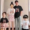 Áo gia đình Familylove - Set gia đình họa tiết 4 tim sắc màu cute chất liệu cotton 100% cao cấp
