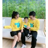 Áo Sweater Gia Đình Familylove - Áo Sweater Chú Cá Sấu Màu Vàng Dễ Thương Chất Liệu Nỉ Da Cá Cao Cấp