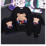 Áo Gia Đình Thu Đông Familylove - Hoodie Gia Đình Họa Tiết Gấu Bear Đáng Yêu Nỉ Da Cá Cao Cấp