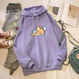 Áo Hoodie Nữ form rộng Cotton Nỉ da cá (Kèm hình thật chất áo có Logo Thương hiệu) Chú chó nhỏ đang ngủ