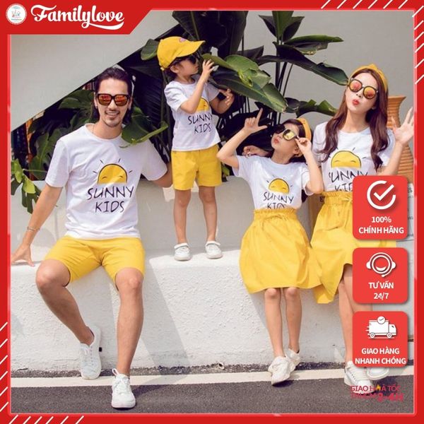 Áo Gia Đình Familylove - Mẫu Áo Gia Đình Mặt Trời Sunny Kids