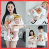 Áo gia đình Familylove - đồ gia đình mặt cười MINANO màu trắng chất liệu cotton 100% mát