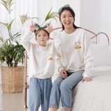 Áo sweater gia đình Familylove - Áo Sweater họa tiết trái tim xinh xắn chất liệu nỉ da cá cao cấp
