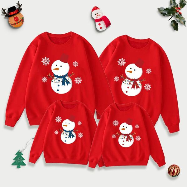 Áo Gia Đình Thu Đông Familylove -Mẫu Gia Đình Thu Đông Sweater Họa Tiết Người Tuyết Chất Liệu Nỉ Da Cá Cao Cấp