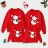 Áo Gia Đình Thu Đông Familylove -Mẫu Gia Đình Thu Đông Sweater Họa Tiết Người Tuyết Chất Liệu Nỉ Da Cá Cao Cấp