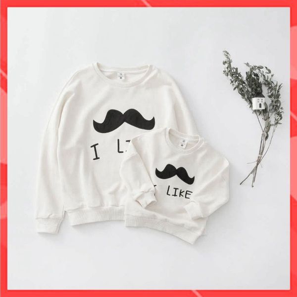Áo Hoodie Gia Đình Familylove - Áo Hoodie hình Bộ Râu - I LIKE Thương Chất Liệu Nỉ Da Cá Cao Cấp
