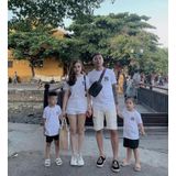Áo gia đình Familylove - đồ gia đình logo NY hai mặt chất liệu cotton 100% co giãn